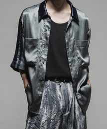 シャツ Striped crepe satin bowling shirts/楊柳サテンボーリングシャツ メンズ｜ZOZOTOWN Yahoo!店
