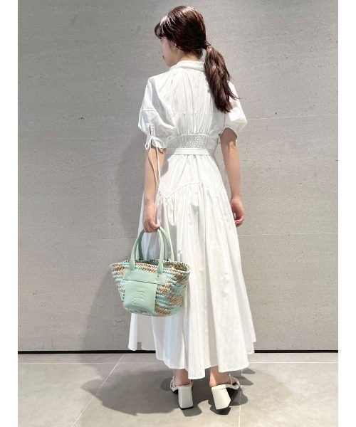 LILY BROWN パフスリーブフレアシャツワンピース Mサイズ未使用タグ付き LILY BROWN ワンピース パフスリーブフレアシャツワンピース
