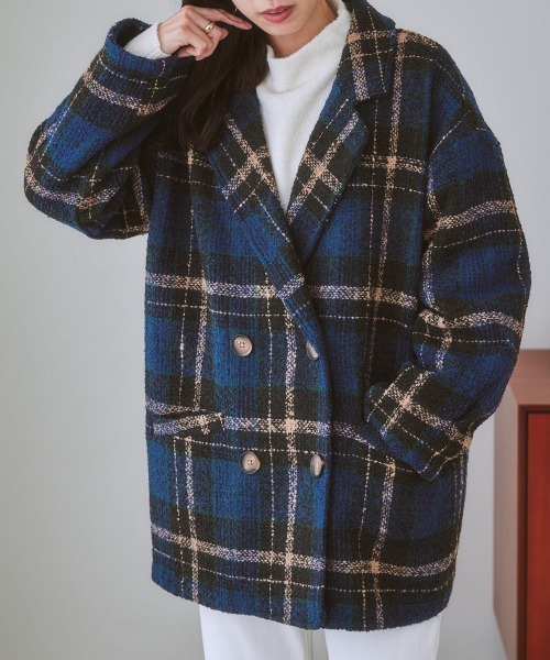 「nissen」 ピーコート M ブルー レディース_画像2