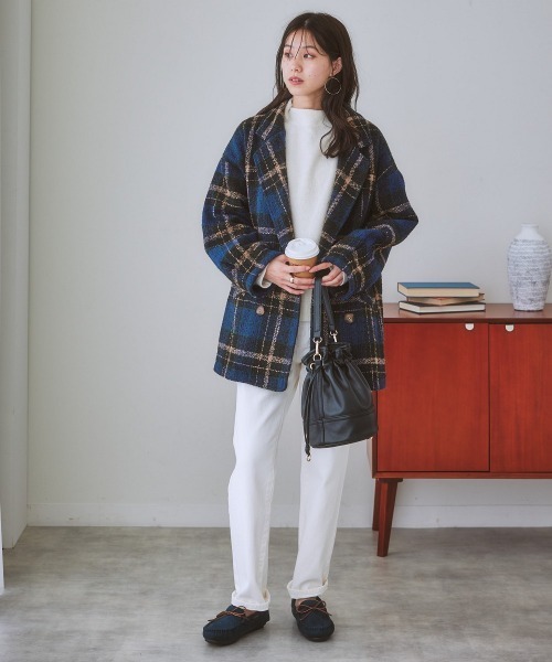 「nissen」 ピーコート M ブルー レディース_画像6