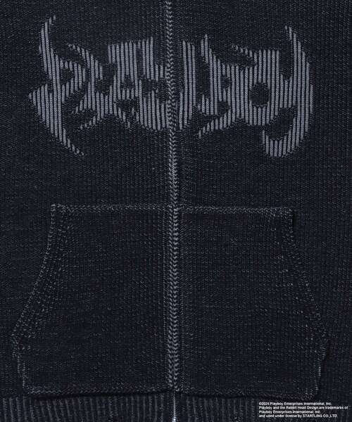PLAYBOY ジップアップニットパーカー PLAYBOY パーカー 「SEQUENZ（シークエンズ）」PB RHD KNIT ZIP