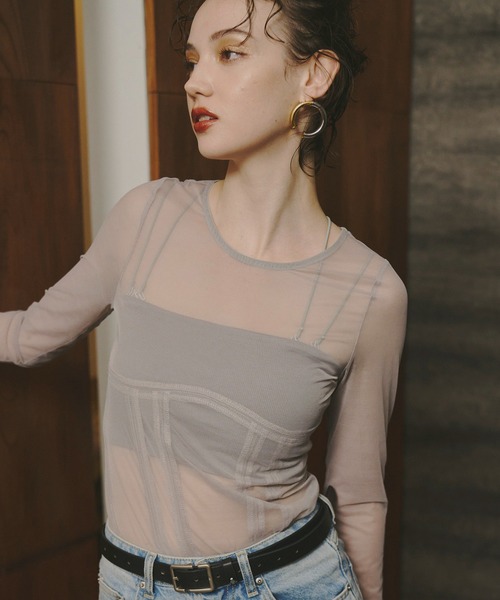 ALESSIO BARDELLE 売れ筋商品|||アレッシオ バルデッレ Tシャツ トップス レディース Tops Azure sedacle girl tシャツ ガーターデザインレーストップス