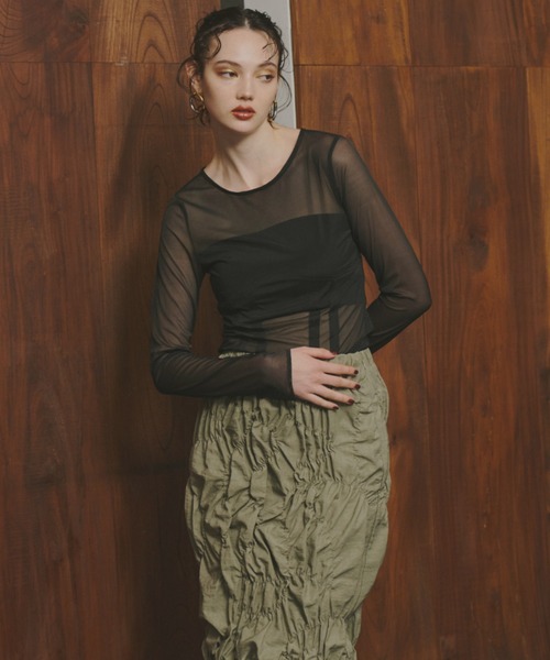 tシャツ corset style sheer tops コルセットスタイルシアートップス レディース ANDRESD tシャツ corset style sheer tops コルセットスタイル