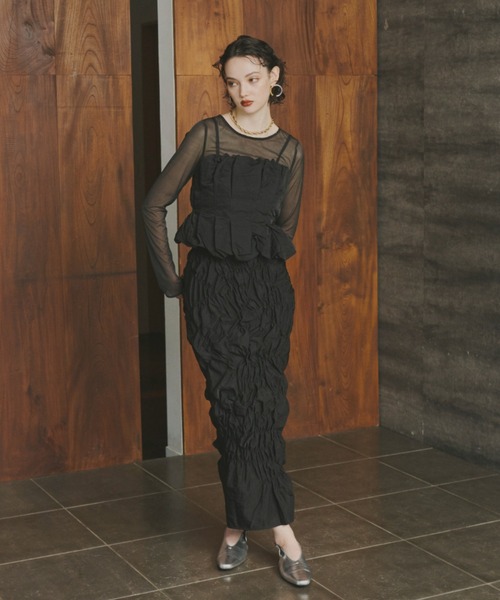 ANDRESD tシャツ corset style sheer tops コルセットスタイル