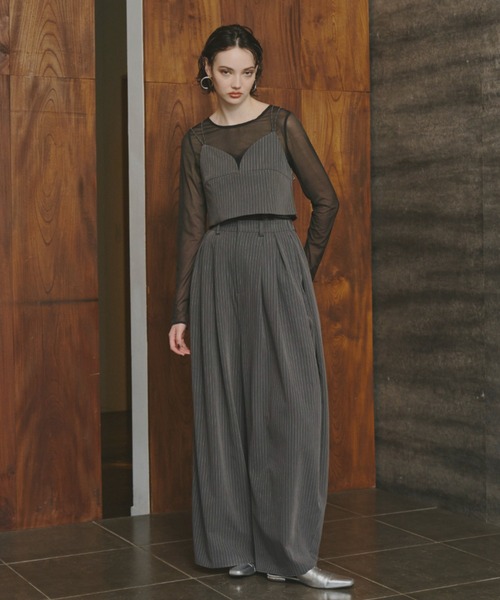 ANDRESD tシャツ corset style sheer tops コルセットスタイル