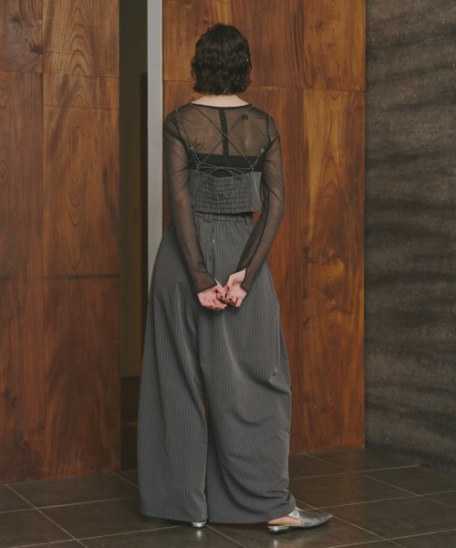 ANDRESD tシャツ corset style sheer tops コルセットスタイル