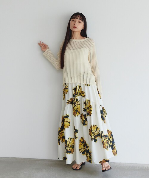 EMMEL REFINES スカート 「EMMEL REFINES」EM ビッグフラワー