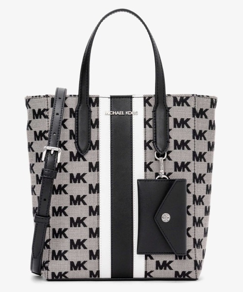 【Michael Kors】クーパーロゴ ジャガードトートバッグ Michael Kors Charlotte Large Logo and Leather Top-Zip Tote
