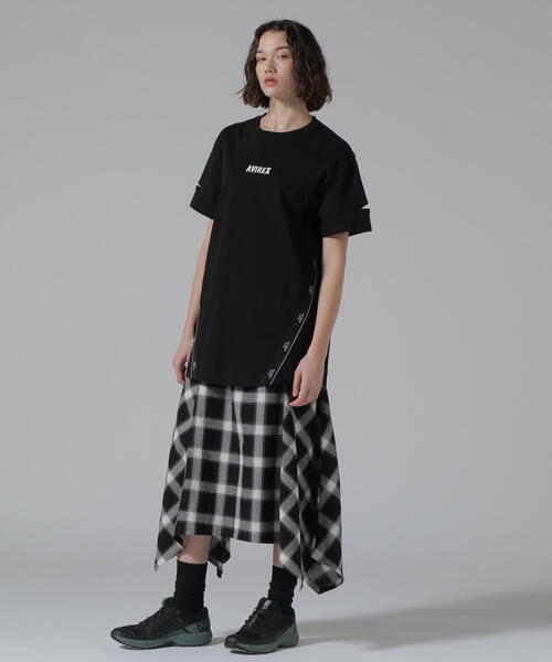 AVIREX ワンピース CUFFS OPEN LOGO TAPE EMBROIDERED ONEPIECE