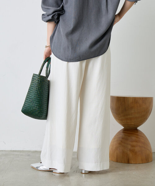 Jena espace merveilleux パンツ リネンキャタピラーパンツ