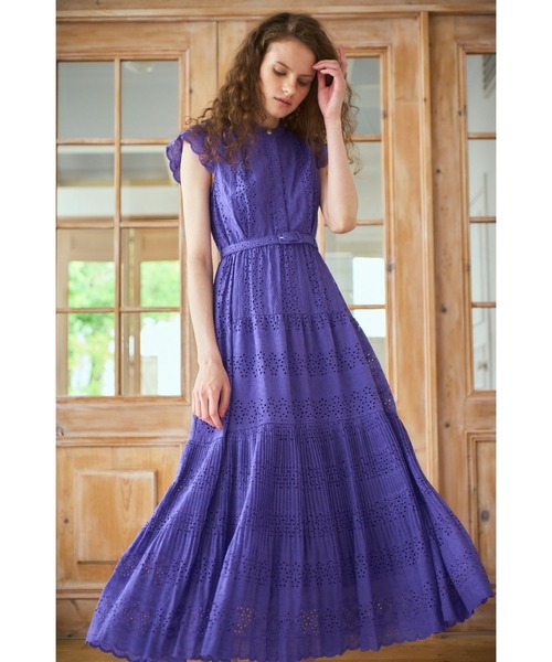 ワンピース Estella.K dress Estella.K ワンピース Jane Belted Dress プリーツプリント