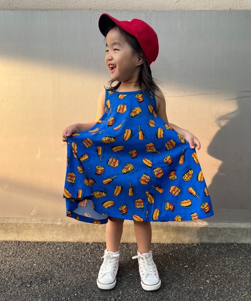 ワンピース まとめ売り 120cm alcali×ミカヅキフタツ】コラボマリオネットプリントミドル丈