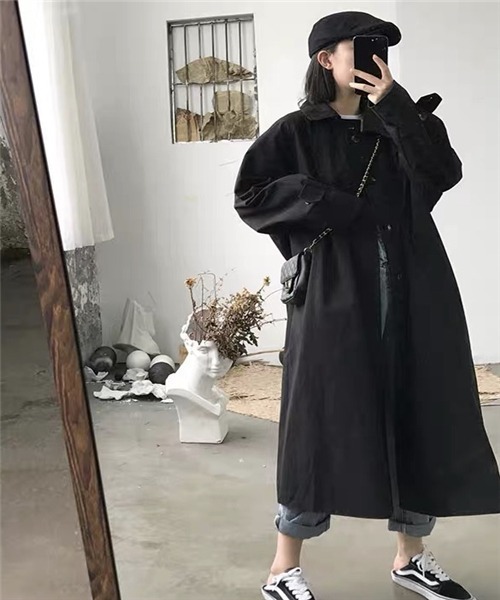 「Dream garden」 ステンカラーコート S カーキ レディース_画像3