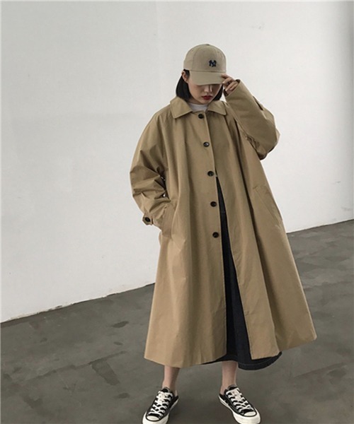 「Dream garden」 ステンカラーコート S カーキ レディース_画像4