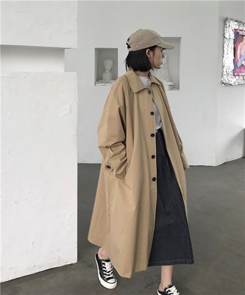 「Dream garden」 ステンカラーコート S カーキ レディース_画像9