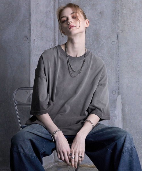 tシャツ ヴィンテージサーマル ルーズTシャツ レディース SERACE】Vintage design loose gradation t-shirt