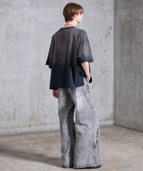 DIESEL 未使用美品グレン期 ヴィンテージ加工グラデーションTシャツ SERACE tシャツ 「SERACE」Vintage design loose gradation t-shirt