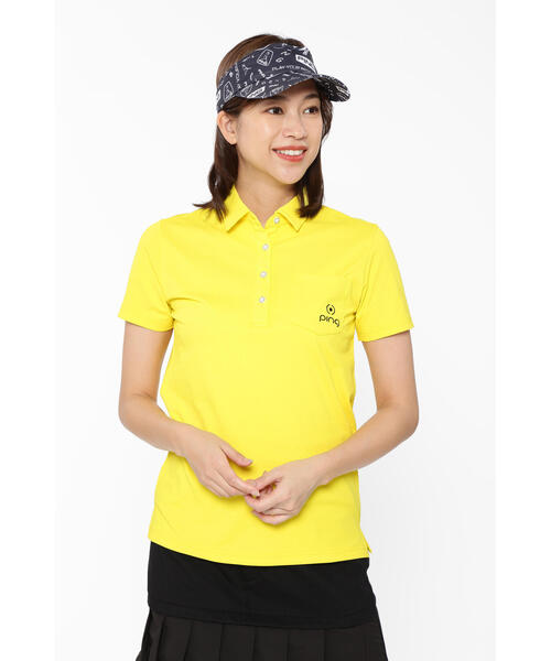 中古品　PING ポロシャツ　半袖　ブルー　Lサイズ　レディース PING ポロシャツ ポロ 「PING APPAREL」エコブルー半袖