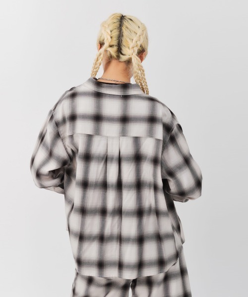 atmos girls ブラウス シャツ pink Ombre Check Shirt