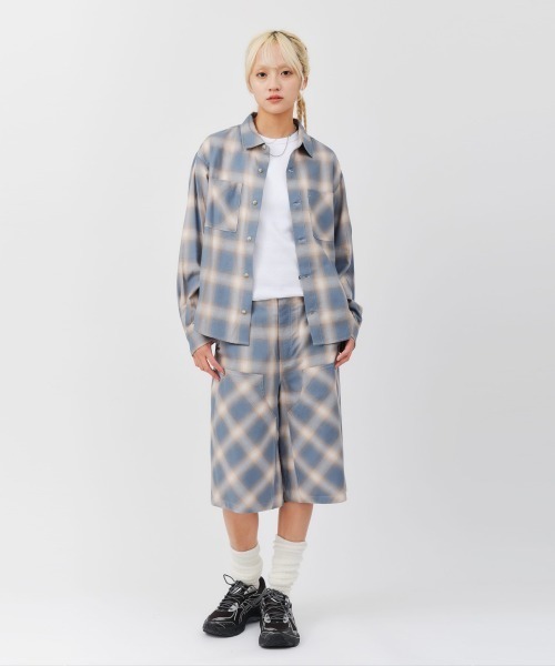 ブラウス シャツ atmos pink Ombre Check Shirt / アトモス ピンク オンブレ チェック シャツ レディース atmos pink Ombre Check Shirt / アトモス ピンク オンブレ
