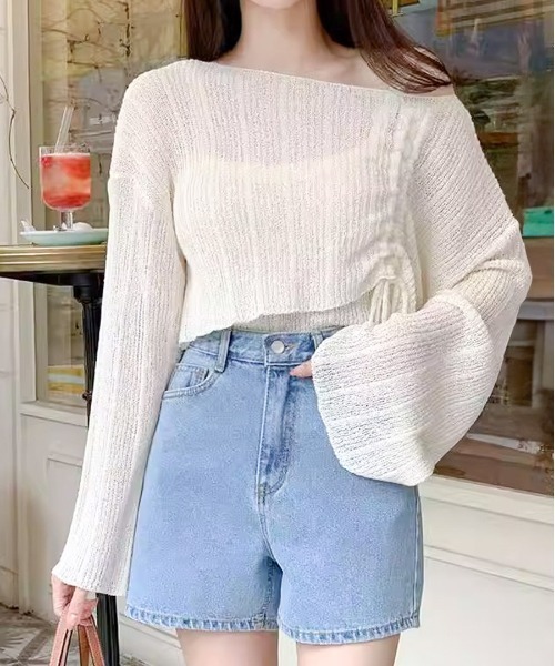 Per sist ence（パーシエンス） tシャツ シャーリングリボンシースルー