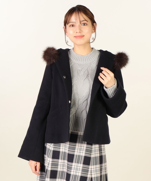 LAISSE PASSE（レッセパッセ） コート SMALL ネイビー レディース