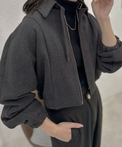 「apres jour clair」 ジップアップブルゾン X-LARGE ベージュ レディース_画像2