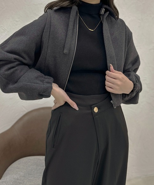 「apres jour clair」 ジップアップブルゾン X-LARGE ベージュ レディース_画像6