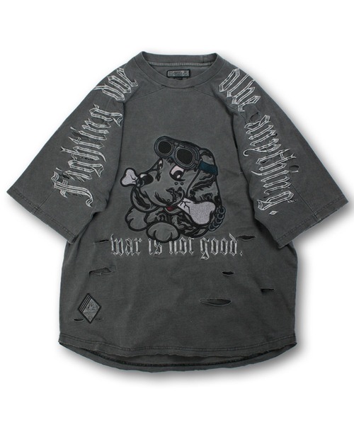 GALFY（ガルフィー）病みに染まりしダメージTシャツ メンズ レディース/半袖 GALFY tシャツ GALFY（ガルフィー）病みに染まりし反戦T