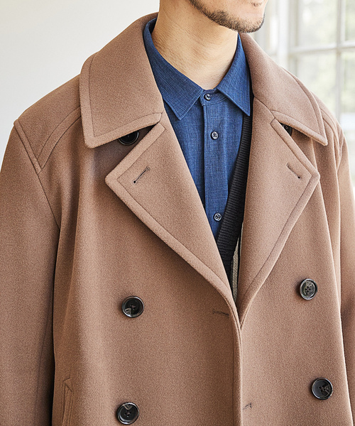 「UNION STATION」 ピーコート S グレイッシュベージュ メンズ_画像3