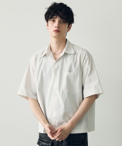 Shoowtime シャツ Short length regular collar check short