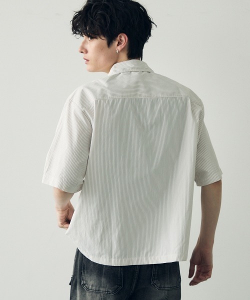 MA55IVE】×SHORT ROUND チェックシャツ ブルー系 Lサイズ MA55IVE