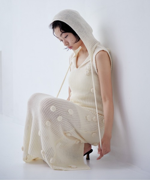 etre loin（エトルワン） ワンピース Rose knit hoodie dress