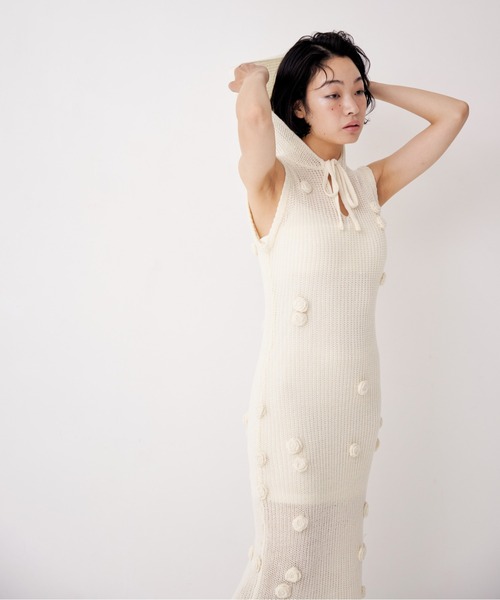etre loin（エトルワン） ワンピース Rose knit hoodie dress