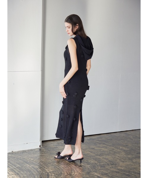 etre loin（エトルワン） ワンピース Rose knit hoodie dress