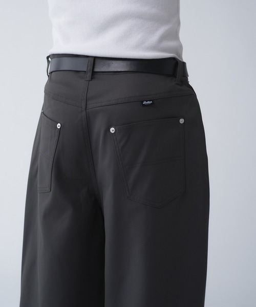 Adoon plain スラックス POLYESTER WIDE CURVE DESIGN SLACKS