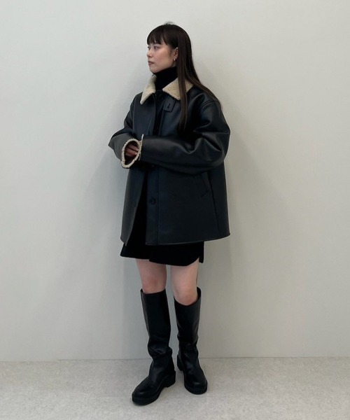 anuke（アンヌーク） レザージャケット ライダース Boa Flight Jacket