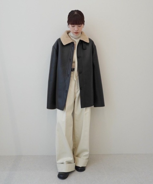 anuke（アンヌーク） レザージャケット ライダース Boa Flight Jacket