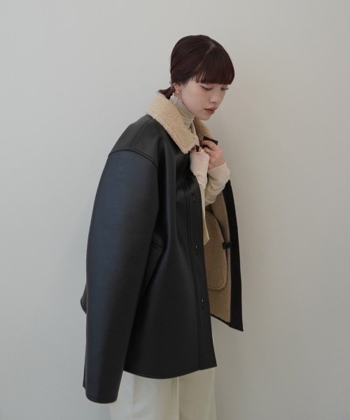 anuke（アンヌーク） レザージャケット ライダース Boa Flight Jacket