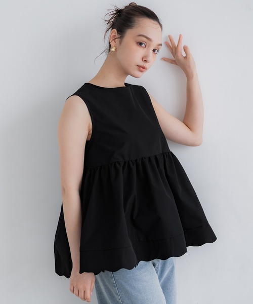 coca（コカ） ブラウス シャツ 裾スカラップノースリーブブラウス