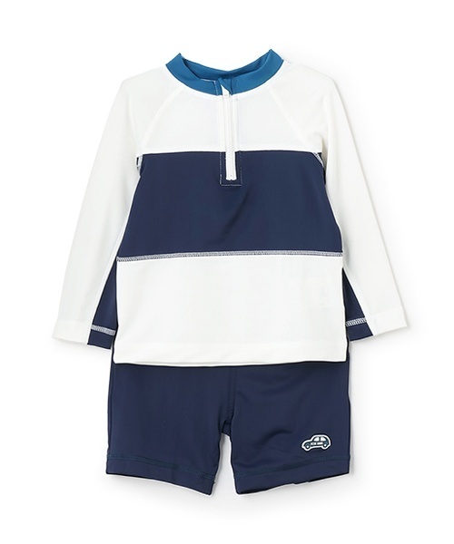 petit main 水着 「SWIM」BOYSバイカラーセットアップ水着 キッズ 子供