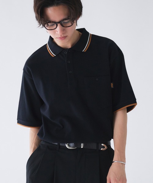 Adoon plain ポロシャツ Pocket Piss Name Moss Stitch Polo Shirt