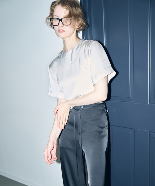 ブラウス シャツ サテンレイヤードトップ / Satin Layered Top レディース