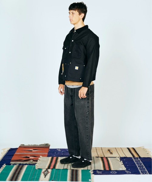 carhartt ブラック カバーオール M Carhartt ブラック カバーオール Carhartt 裏ブランケットカバーオール