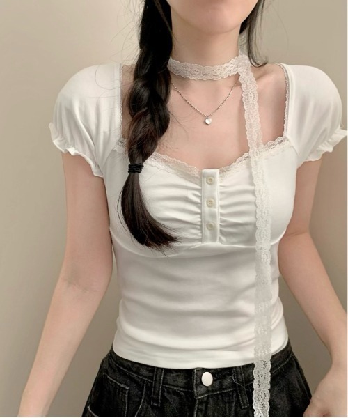 gossip!ロサンゼルス tシャツ Y2K レースタイセット ロマンティック