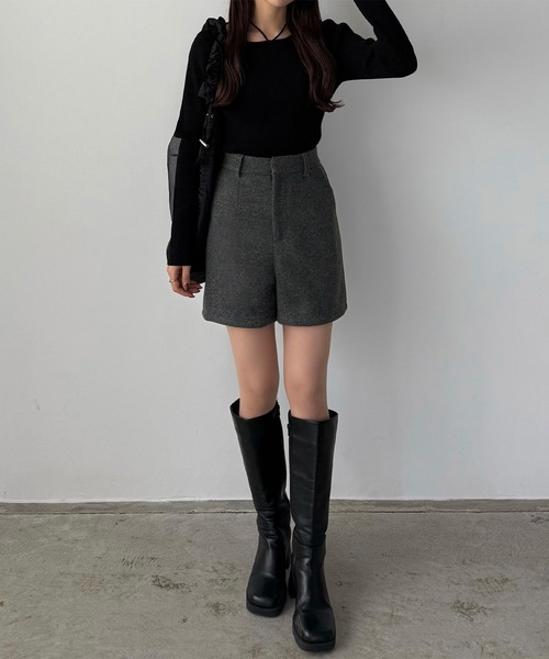callautia（カラウティア） パンツ メルトンショートパンツ レディース