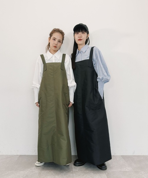 【1度着用】ニコアンド　てぃら　チノワークサロペットBLACK　Lサイズ Make stuff '25] てぃらチノワークサロペット | [公式