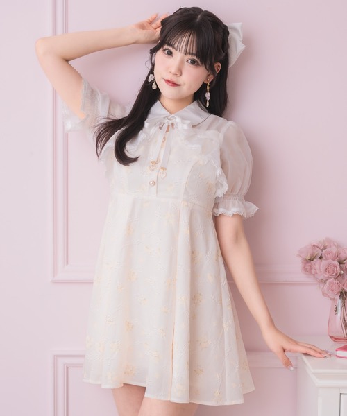 ROJITA ワンピース シアーボレロ風フラワーワンピース