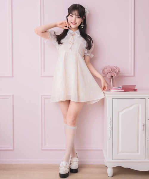 ROJITA ワンピース シアーボレロ風フラワーワンピース