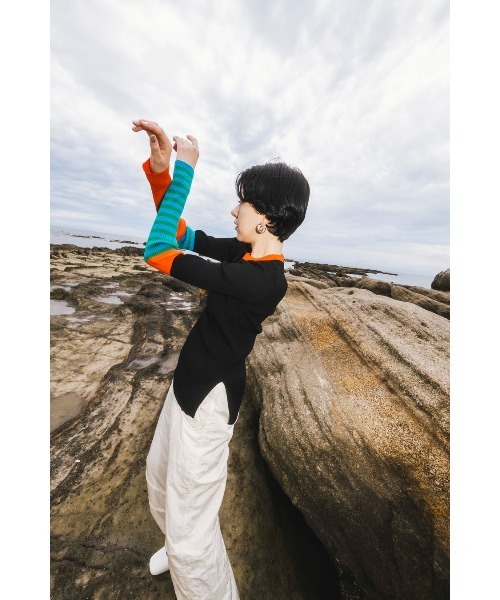 OMMO（オーエムエムオー） ニット セーター POINT BORDER BLOCKING KT